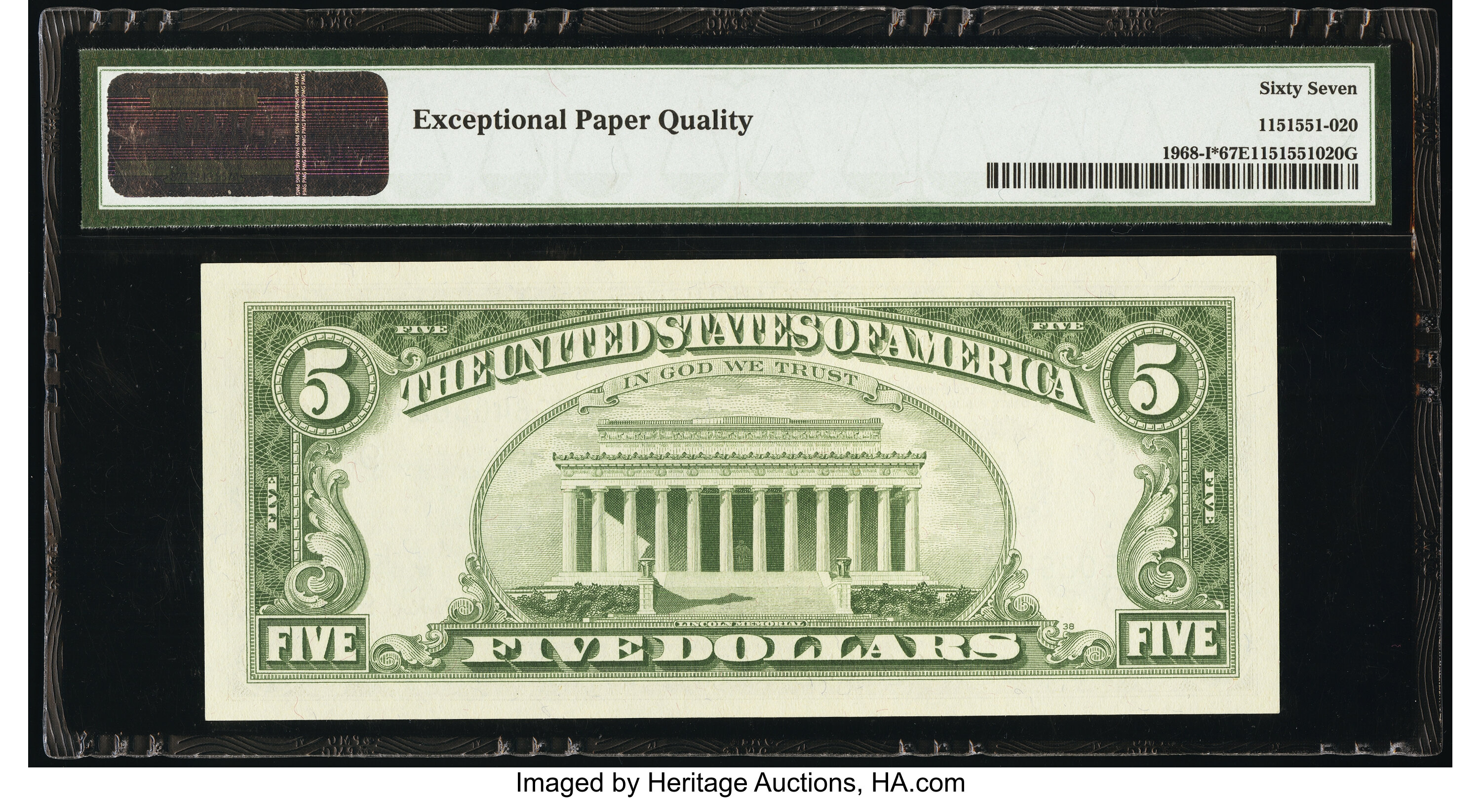image for: Fr. 1968-I* $5 1963A Federal Reserve Star Note. PMG Superb Gem Unc 67 EPQ....