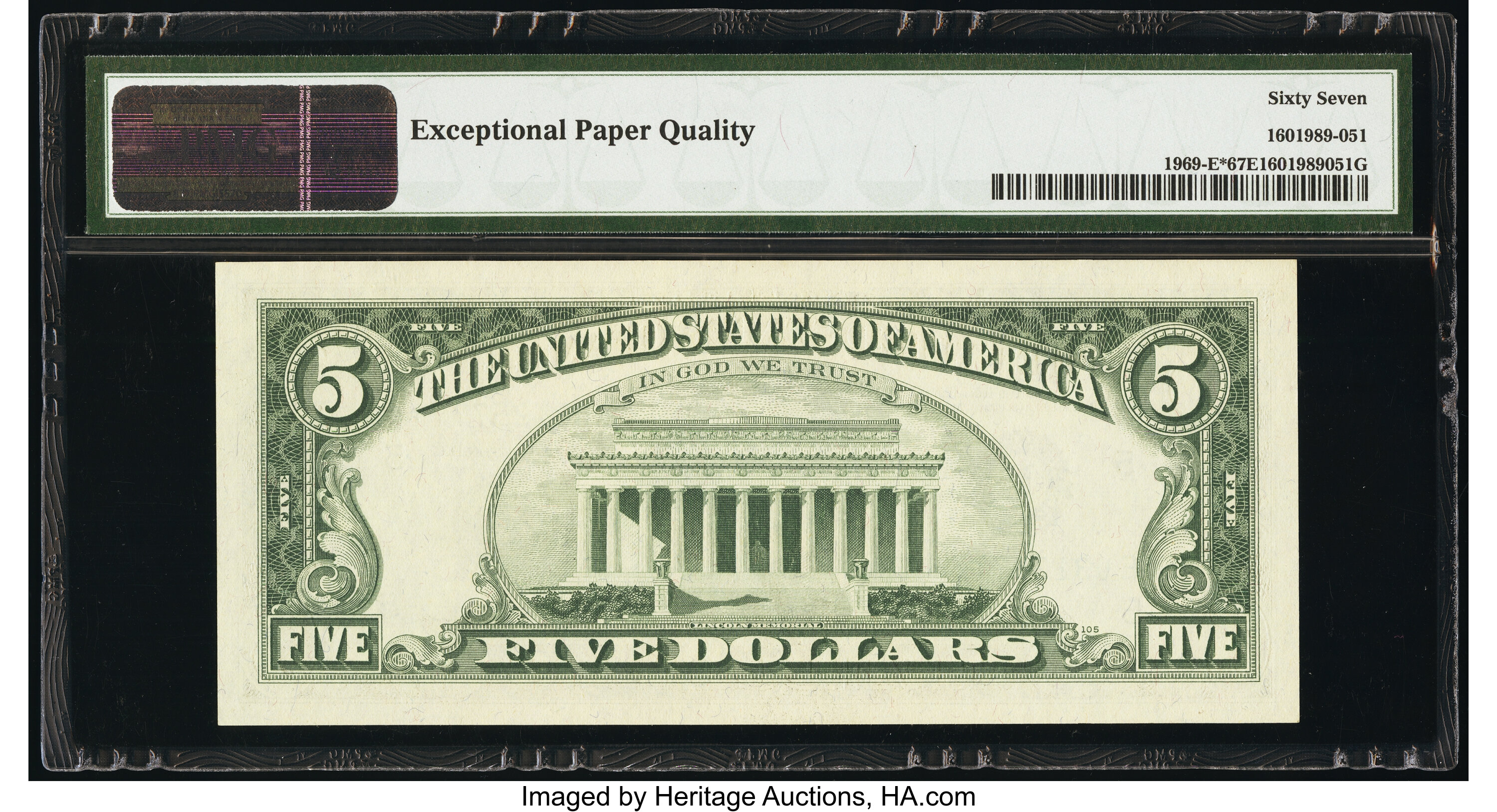 image for: Fr. 1969-E* $5 1969 Federal Reserve Star Note. PMG Superb Gem Unc 67 EPQ....