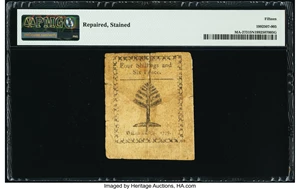 image for: Massachusetts 1779 4s 6d PMG Choice Fine 15 Net....