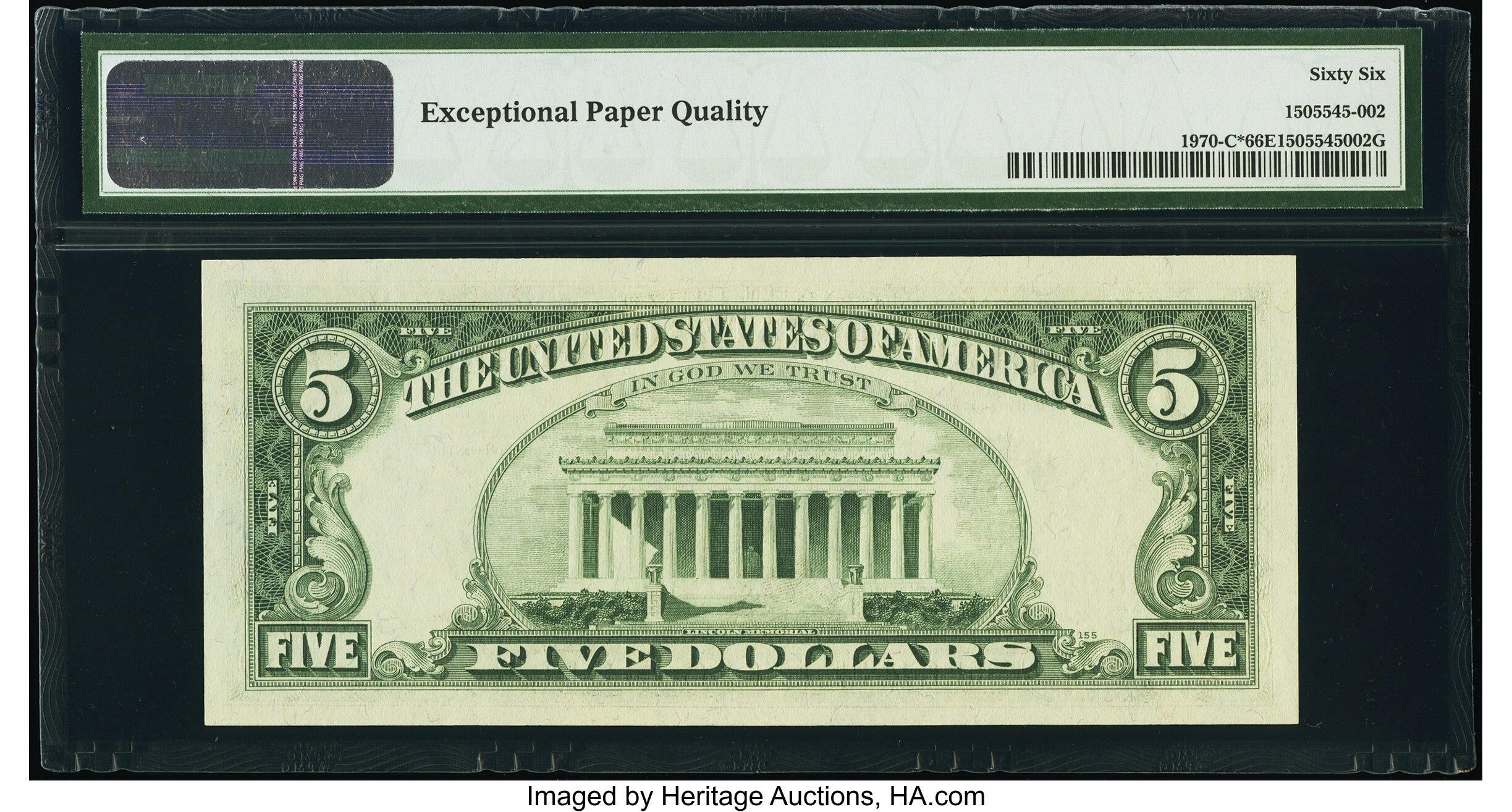 image for: Fr. 1970-C* $5 1969A Federal Reserve Star Note. PMG Gem Uncirculated 66 EPQ....