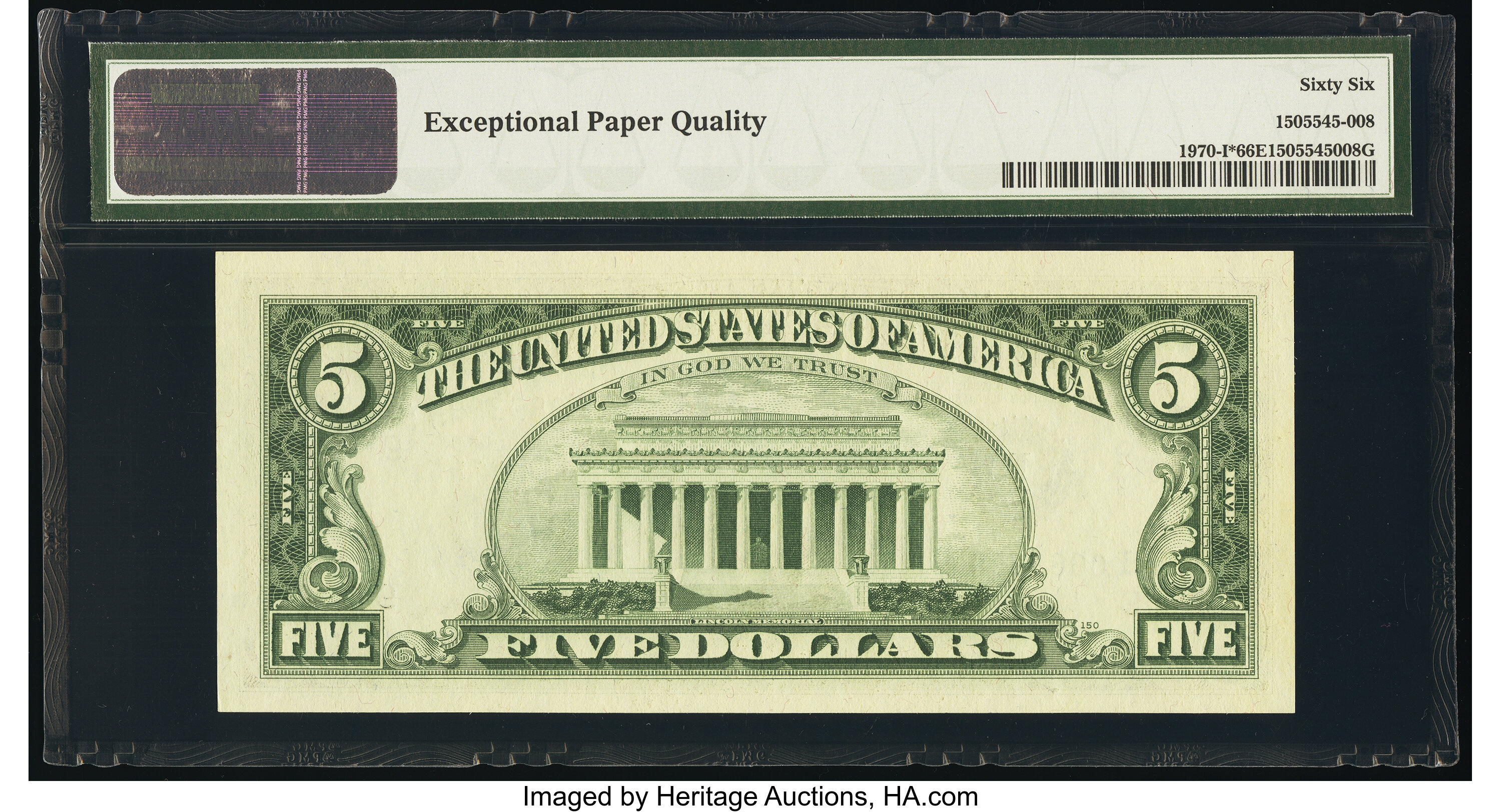 image for: Fr. 1970-I* $5 1969A Federal Reserve Star Note. PMG Gem Uncirculated 66 EPQ....