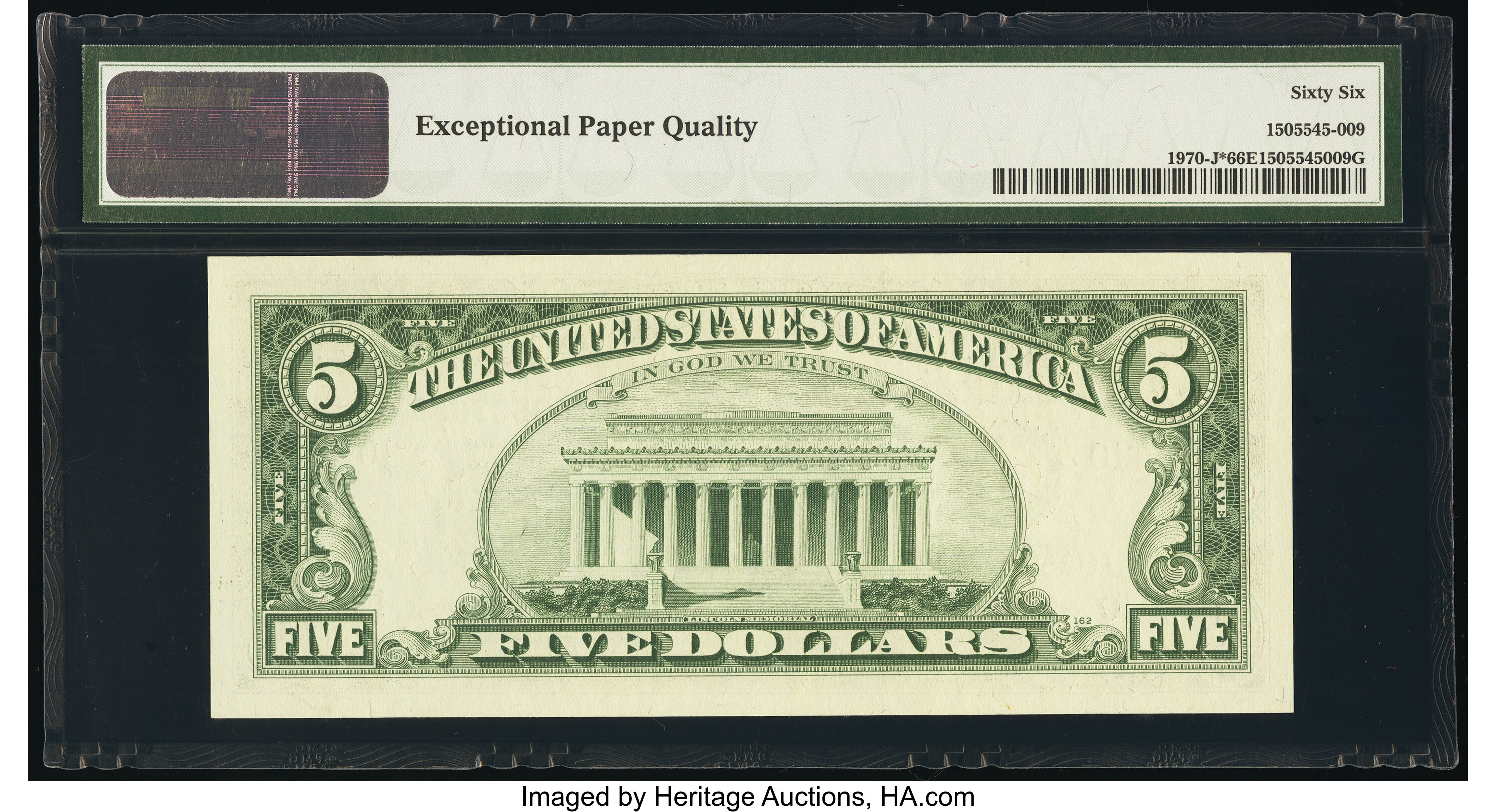 image for: Fr. 1970-J* $5 1969A Federal Reserve Star Note. PMG Gem Uncirculated 66 EPQ....