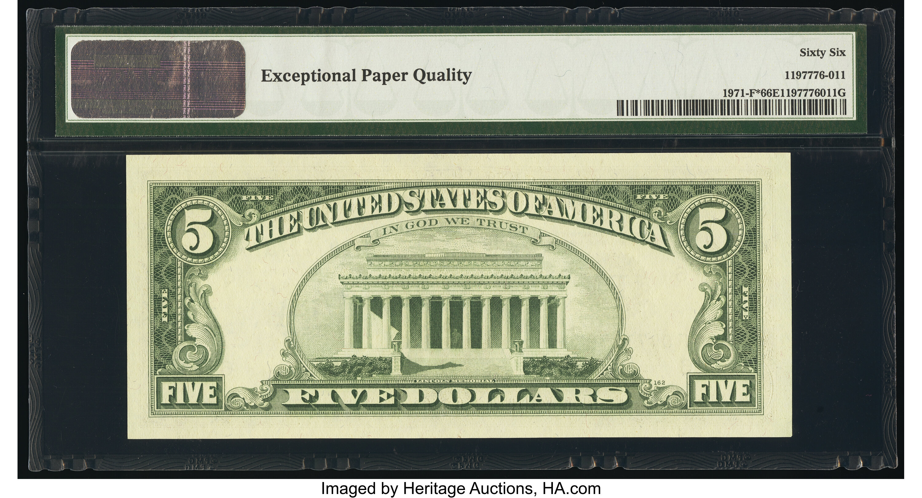 image for: Fr. 1971-F* $5 1969B Federal Reserve Star Note. PMG Gem Uncirculated 66 EPQ....