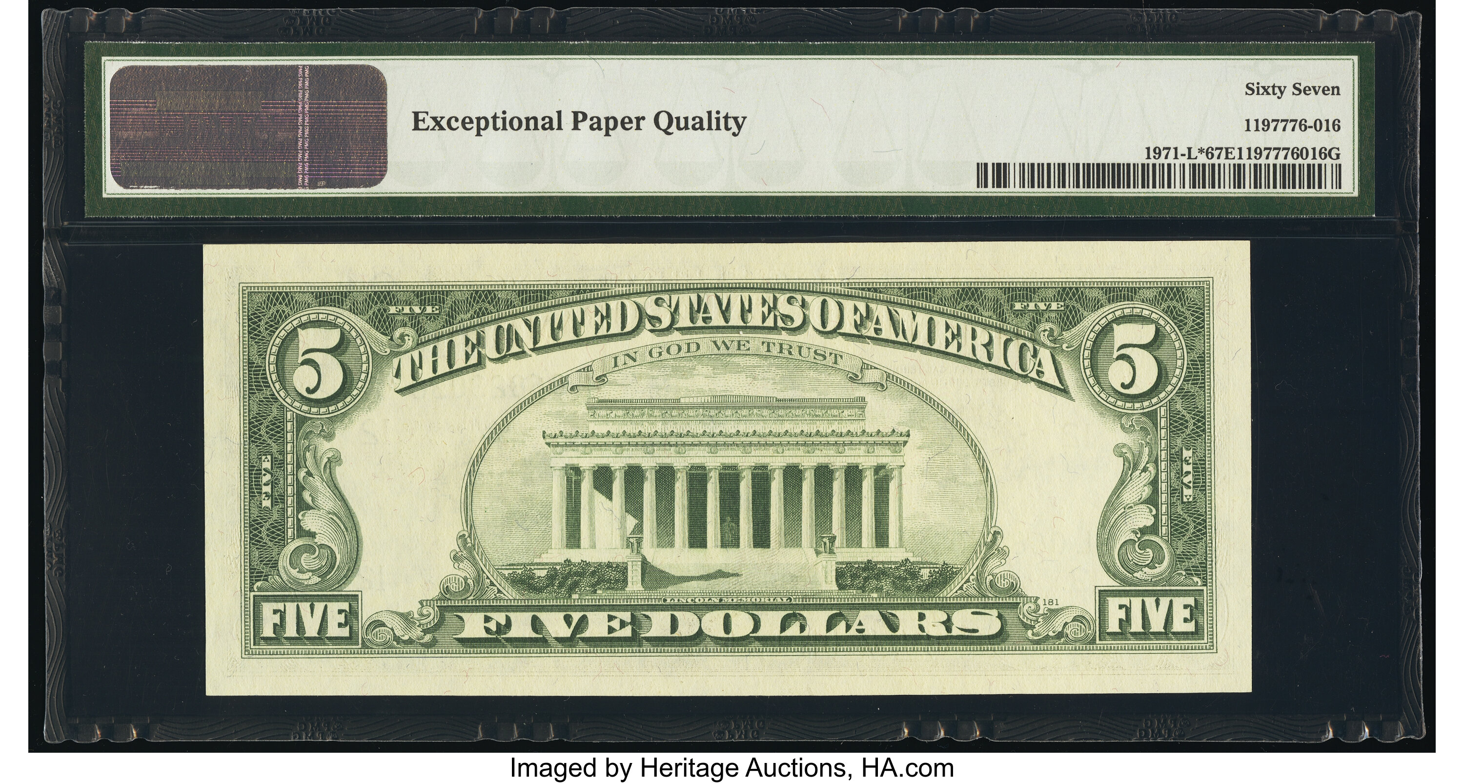image for: Fr. 1971-L* $5 1969B Federal Reserve Star Note. PMG Superb Gem Unc 67 EPQ....