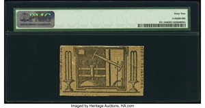 image for: New York January 6, 1776 (Water Works) 8s PMG Uncirculated 62....