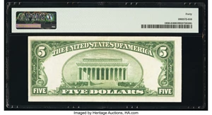 image for: Fr. 1950-H $5 1928 Federal Reserve Note. PMG Extremely Fine 40....