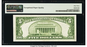 image for: Fr. 1952-J $5 1928B Federal Reserve Note. PMG Choice Uncirculated 63 EPQ....