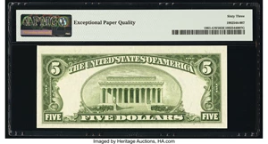 image for: Fr. 1961-G $5 1950 Wide II Federal Reserve Note. PMG Choice Uncirculated 63 EPQ....