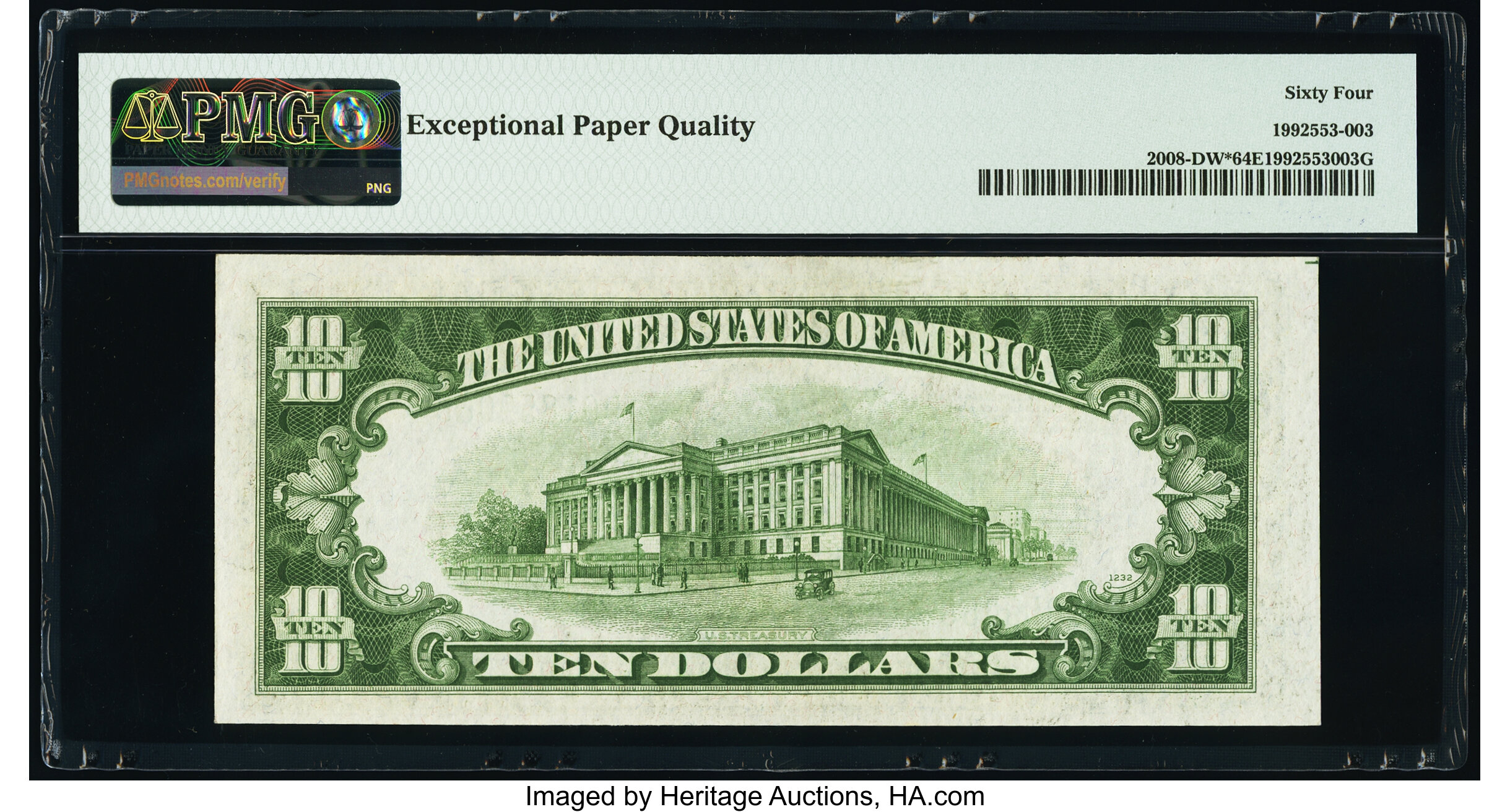 image for: Fr. 2008-D* $10 1934C Wide Federal Reserve Star Note. PMG Choice Uncirculated 64 EPQ....