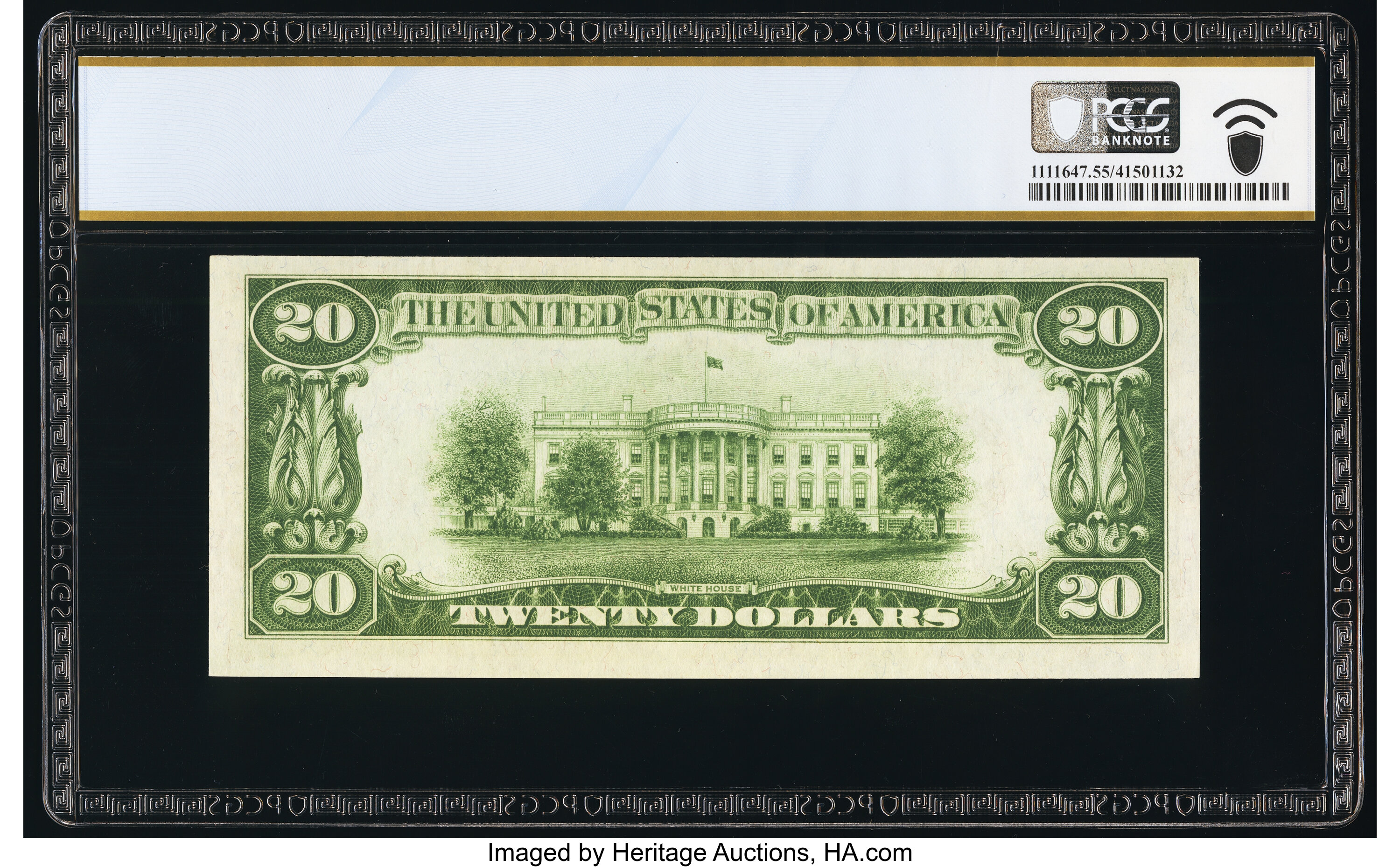 image for: Fr. 2050-G* $20 1928 Federal Reserve Star Note. PCGS Banknote About Unc 55....