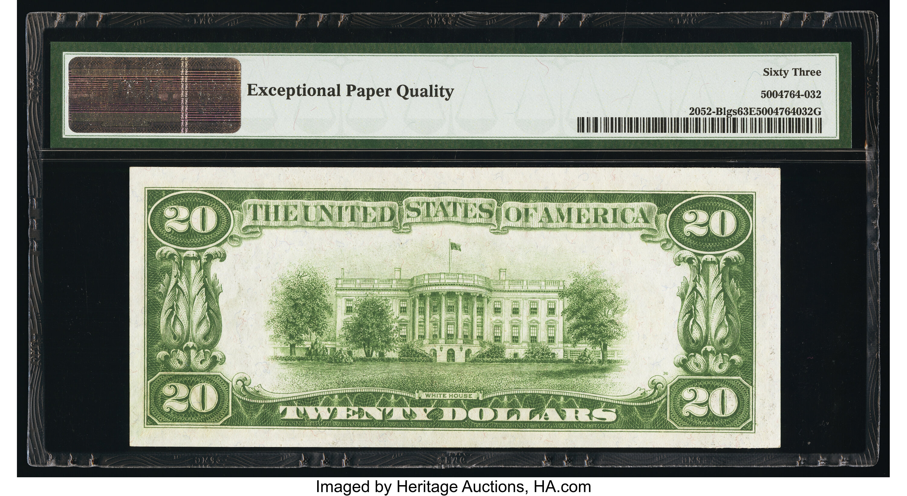 image for: Fr. 2052-B $20 1928B Light Green Seal Federal Reserve Note. PMG Choice Uncirculated 63 EPQ....