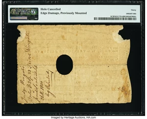 image for: Colonial American Fiscal Paper - Treasurer of the State of New Hampshire, 1799 Pay Lawful Money Out of the Treasury Form. PMG ...