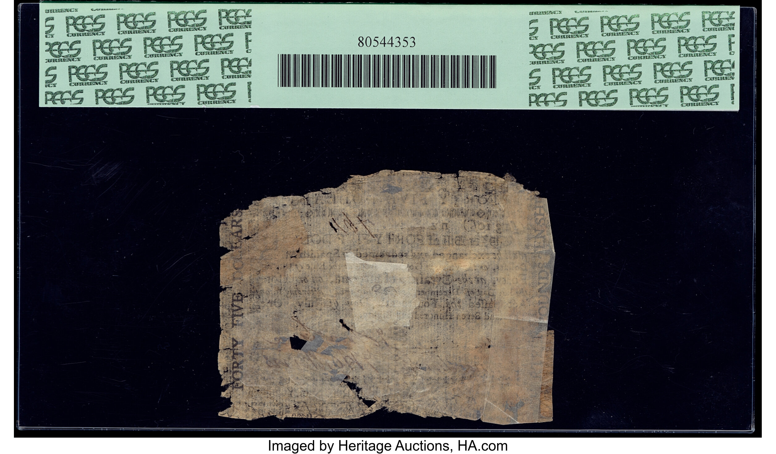 image for: Virginia July 14, 1780 $45 PCGS Apparent Fine 15....