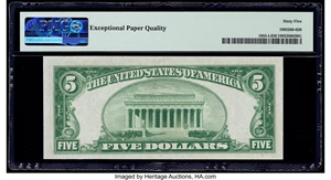 image for: Fr. 1955-L $5 1934 Federal Reserve Note. PMG Gem Uncirculated 65 EPQ....