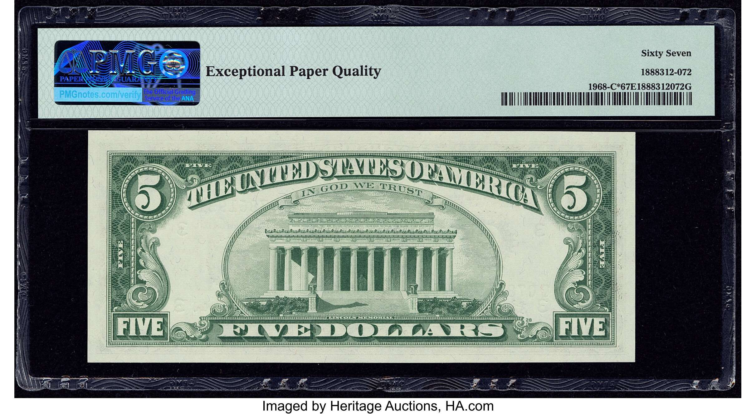 image for: Fr. 1968-C* $5 1963A Federal Reserve Star Note. PMG Superb Gem Unc 67 EPQ....