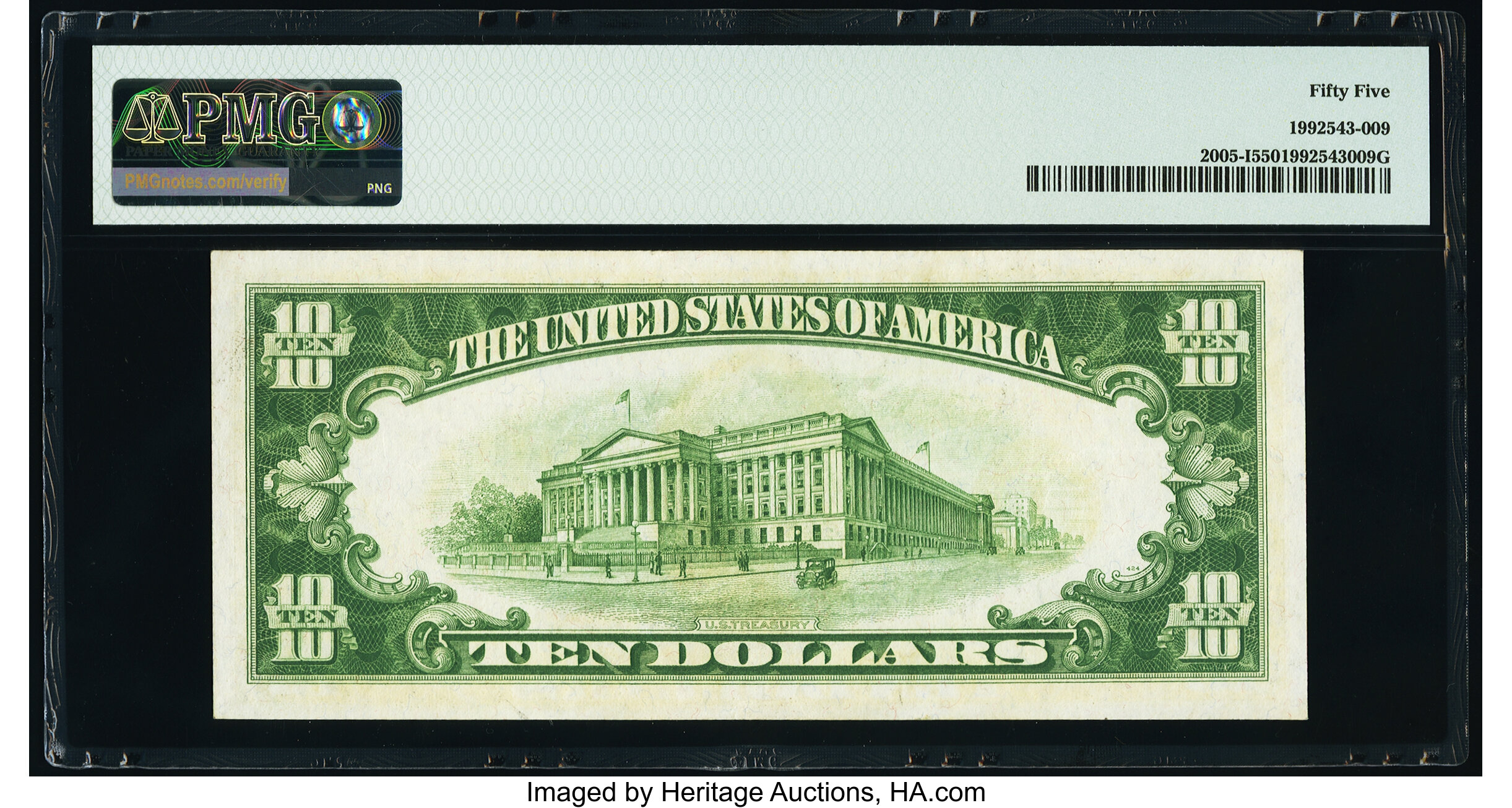 image for: Fr. 2005-I $10 1934 Federal Reserve Note. PMG About Uncirculated 55....
