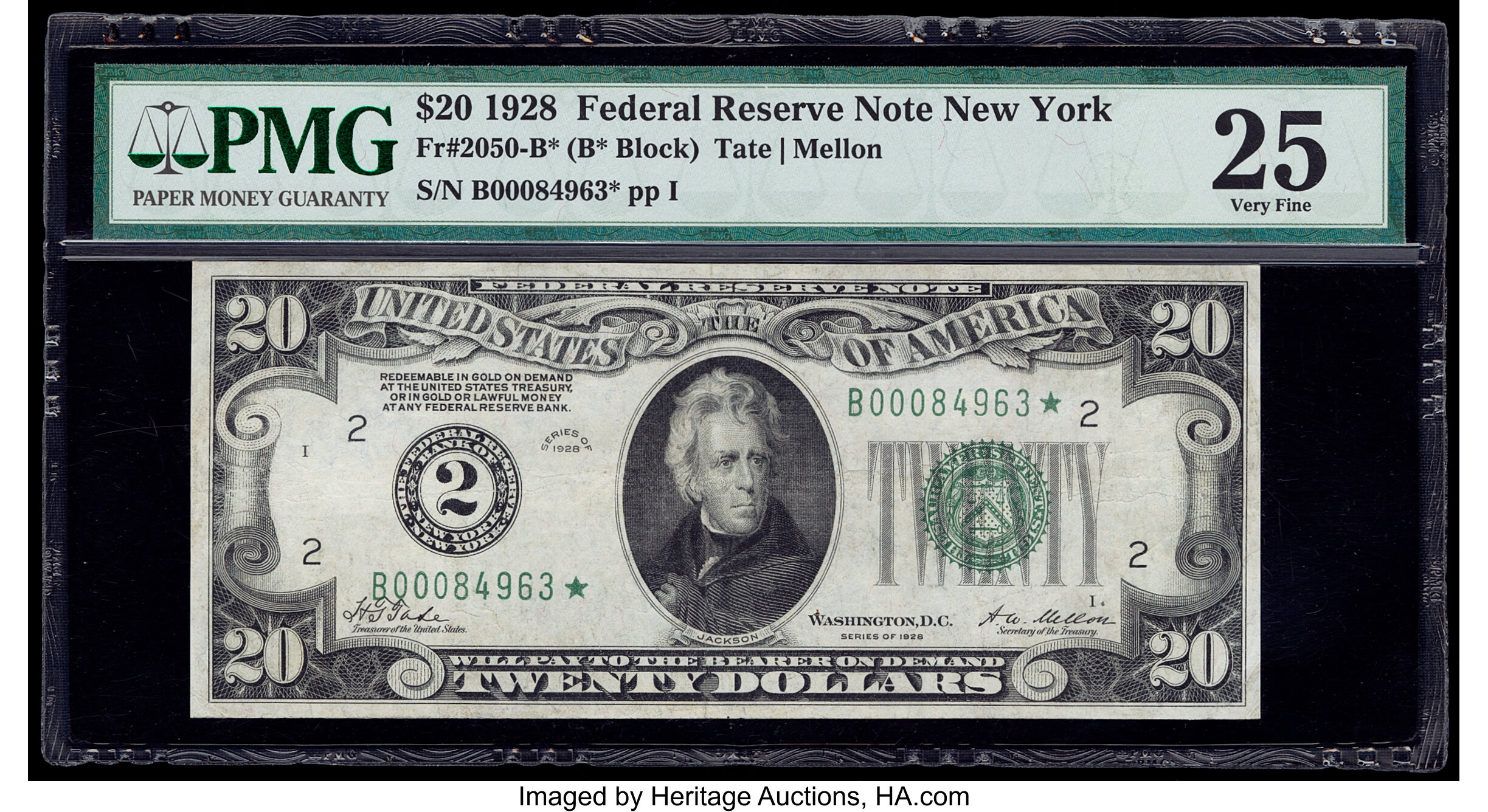 image for: Fr. 2050-B* $20 1928 Federal Reserve Star Note. PMG Very Fine 25....