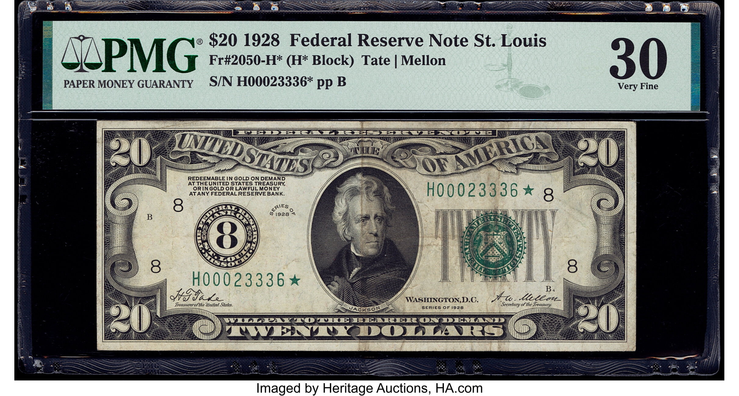 image for: Fr. 2050-H* $20 1928 Federal Reserve Star Note. PMG Very Fine 30....