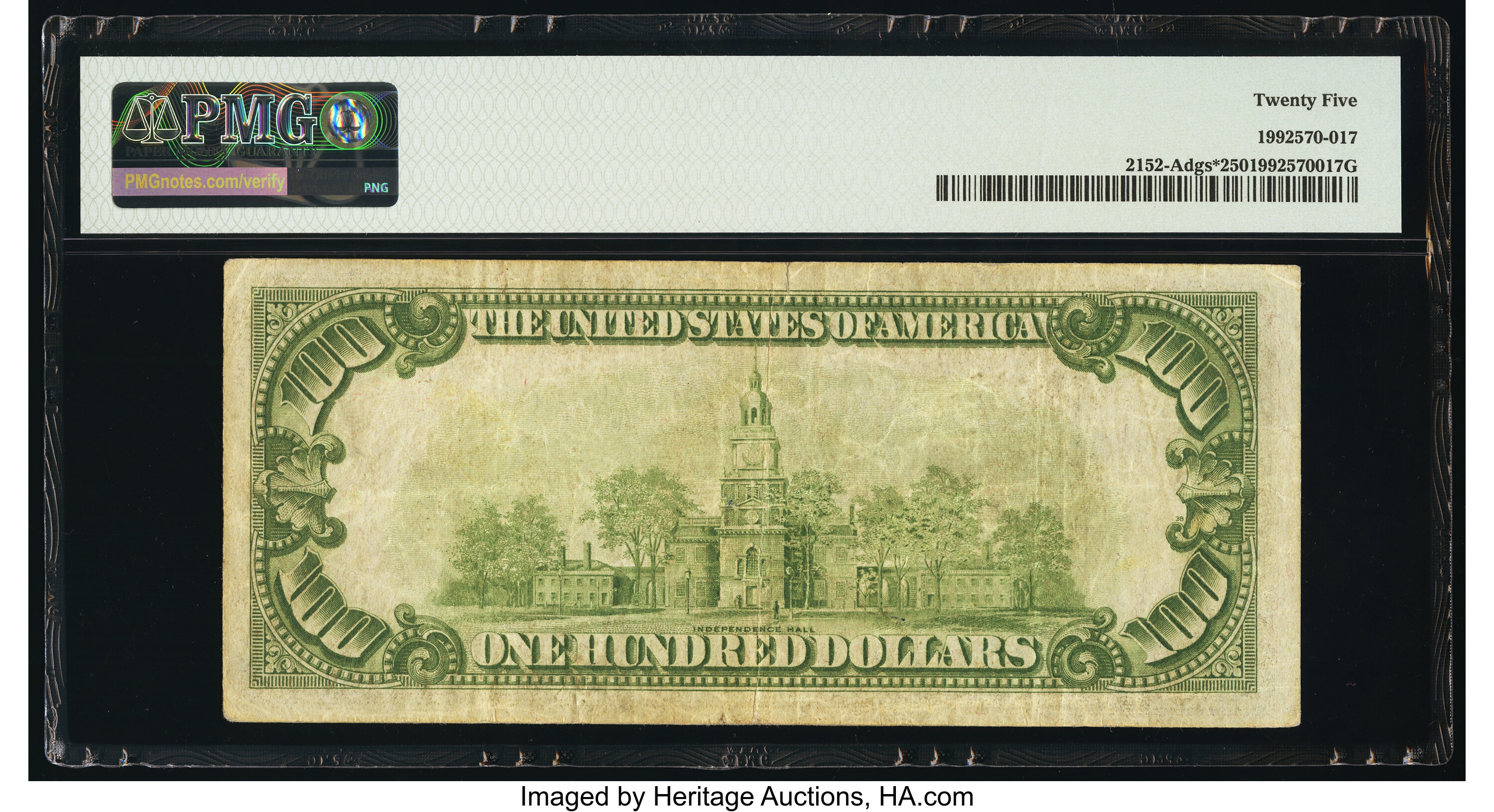 image for: Fr. 2152-A* $100 1934 Dark Green Seal Federal Reserve Star Note. PMG Very Fine 25....