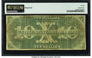 image for: Fr. 6 $10 1861 Demand Note PMG Fine 12....