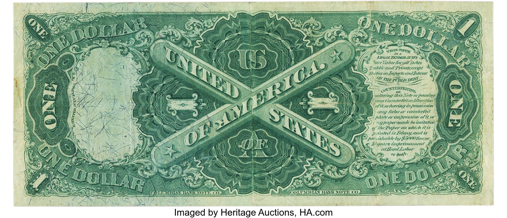 image for: Fr. 23 $1 1875 Legal Tender PMG Choice Very Fine 35....