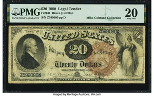 image for: Fr. 131 $20 1880 Legal Tender PMG Very Fine 20....