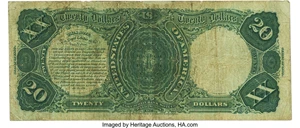 image for: Fr. 131 $20 1880 Legal Tender PMG Very Fine 20....