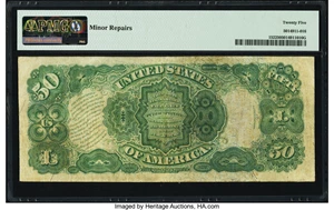 image for: Fr. 152 $50 1874 Legal Tender PMG Very Fine 25....
