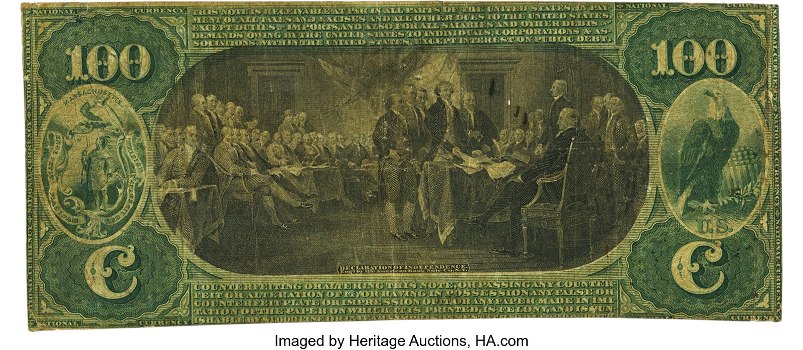 image for: Boston, MA - $100 Original Fr. 454 The New England National Bank Ch. # 603 PMG Very Fine 20....