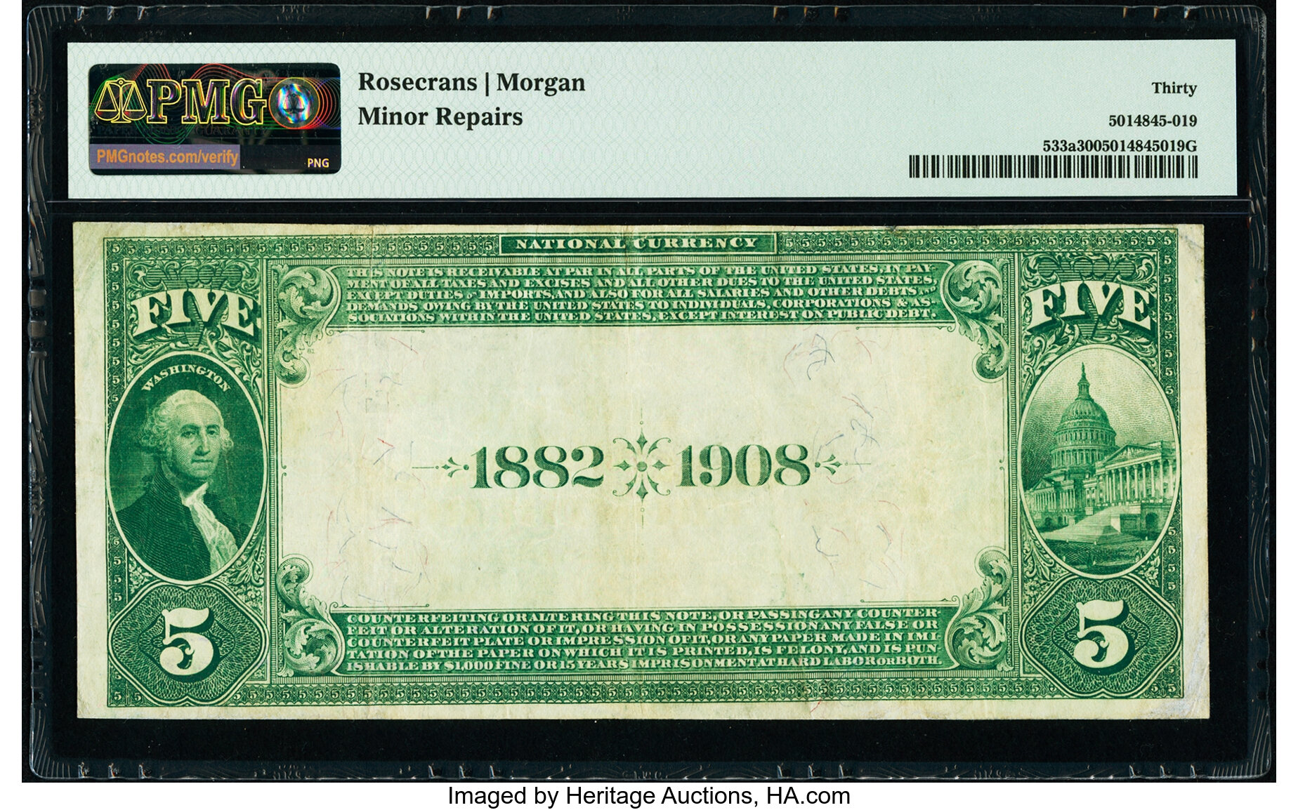 image for: Frostburg, MD - $5 1882 Date Back Fr. 533a The Citizens National Bank Ch. # 4926 PMG Very Fine 30....