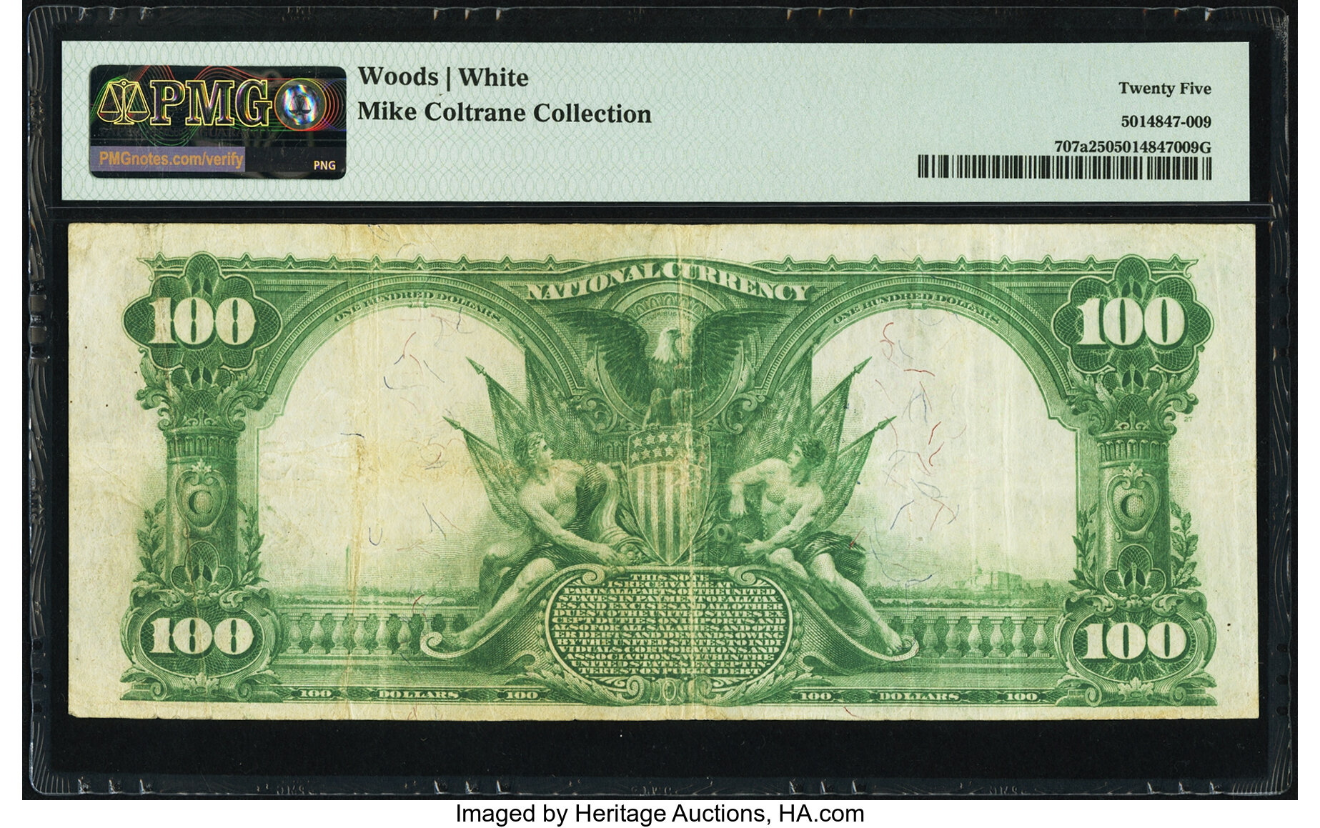 image for: New York, NY - $100 1902 Plain Back Fr. 707a The Bank of America National Association New York Ch. # 13193 PMG Very Fi...