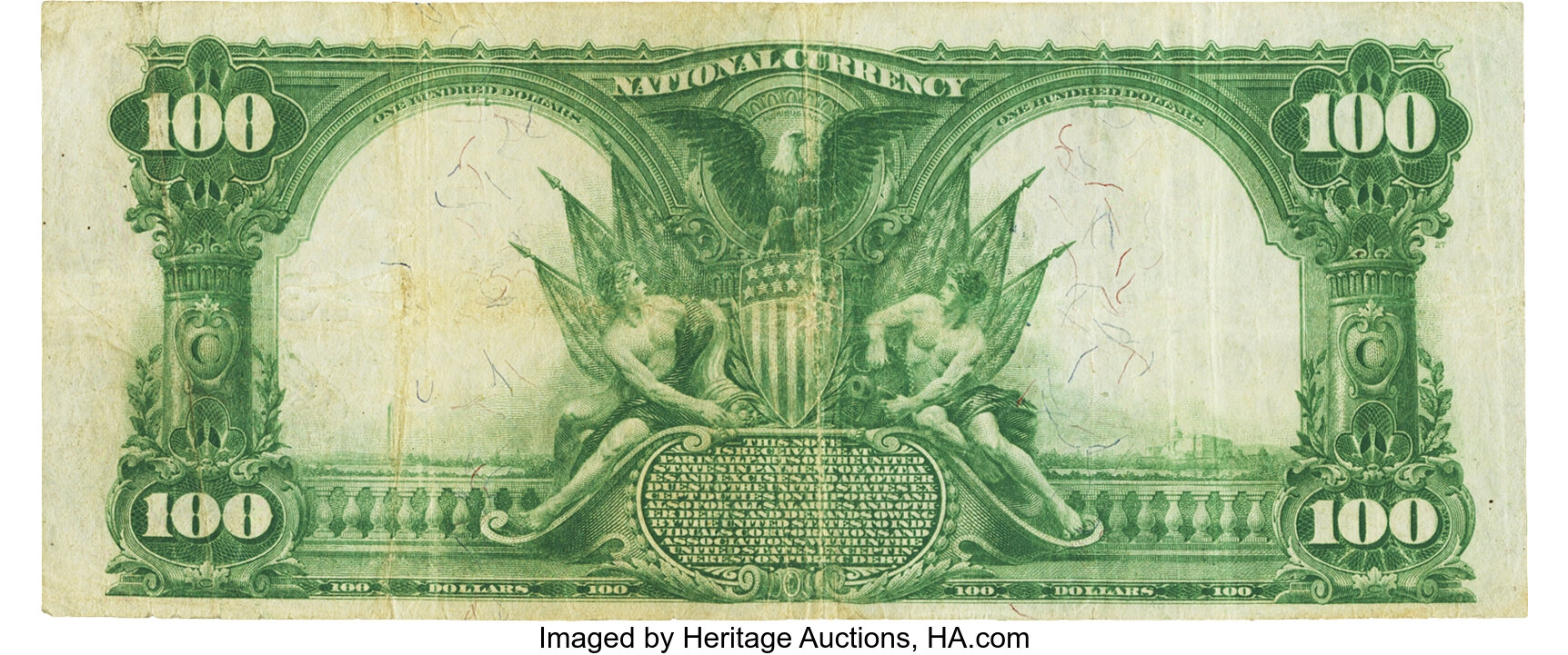 image for: New York, NY - $100 1902 Plain Back Fr. 707a The Bank of America National Association New York Ch. # 13193 PMG Very Fi...