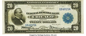 image for: Fr. 824 $20 1915 Federal Reserve Bank Note PMG Choice Very Fine 35....