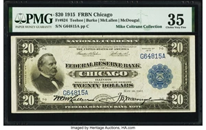 image for: Fr. 824 $20 1915 Federal Reserve Bank Note PMG Choice Very Fine 35....