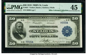 image for: Fr. 831 $50 1918 Federal Reserve Bank Note PMG Choice Extremely Fine 45....