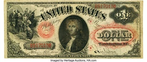 image for: Fr. 22 $1 1875 Legal Tender PMG Very Fine 25 Net....