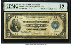 image for: Fr. 760 $2 1918 Federal Reserve Bank Note PMG Fine 12....