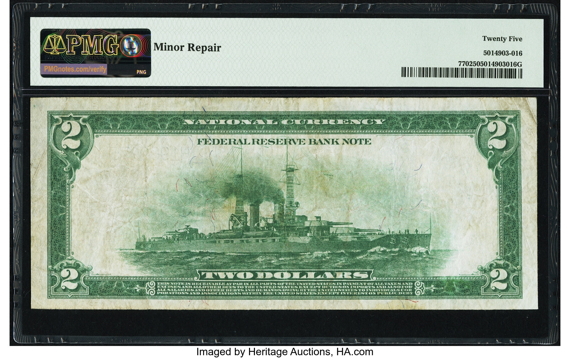 image for: Fr. 770 $2 1918 Federal Reserve Bank Note PMG Very Fine 25....