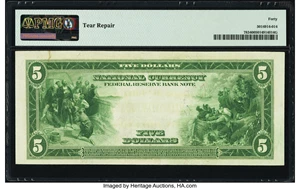image for: Fr. 783 $5 1918 Federal Reserve Bank Note PMG Extremely Fine 40....