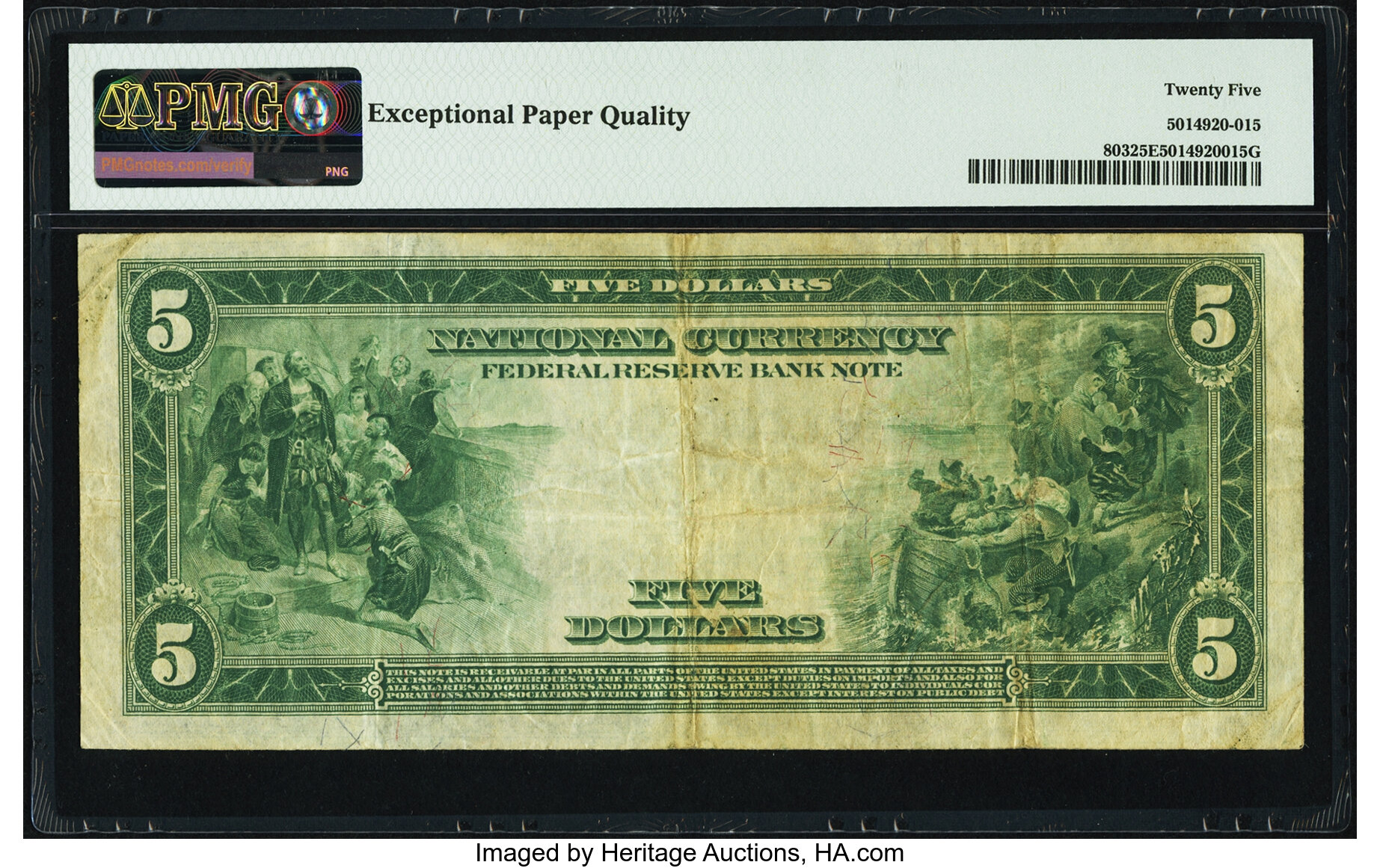 image for: Fr. 803 $5 1918 Federal Reserve Bank Note PMG Very Fine 25 EPQ....