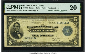 image for: Fr. 806 $5 1915 Federal Reserve Bank Note PMG Very Fine 20....