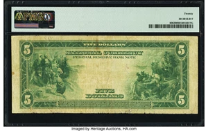 image for: Fr. 806 $5 1915 Federal Reserve Bank Note PMG Very Fine 20....