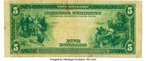 image for: Fr. 806 $5 1915 Federal Reserve Bank Note PMG Very Fine 20....