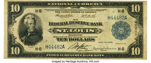 image for: Fr. 815 $10 1918 Federal Reserve Bank Note PMG Very Fine 20....