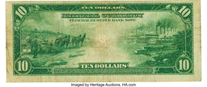 image for: Fr. 815 $10 1918 Federal Reserve Bank Note PMG Very Fine 20....