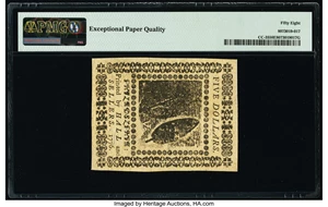 image for: Continental Currency May 9, 1776 $5 PMG Choice About Unc 58 EPQ....