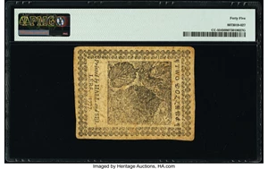 image for: Continental Currency February 26, 1777 $2 PMG Choice Extremely Fine 45....