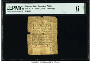image for: Connecticut June 1, 1773 5s PMG Good 6 Net....