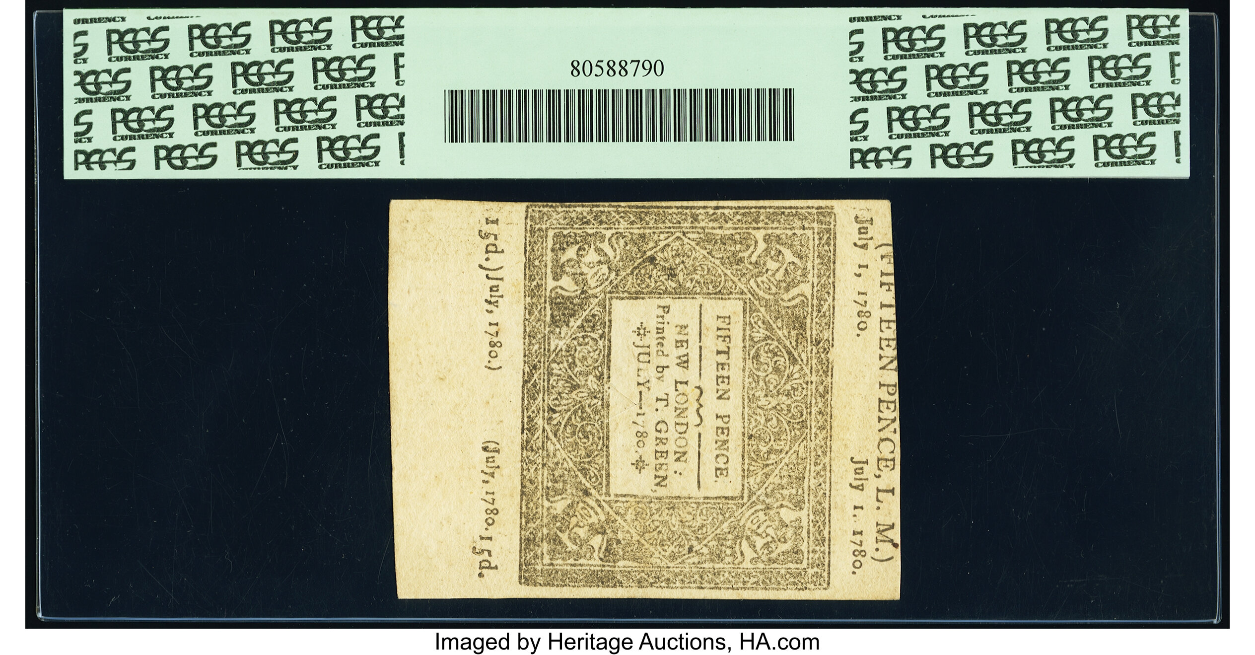 image for: Connecticut July 1, 1780 1s 3d PCGS Choice About New 58....