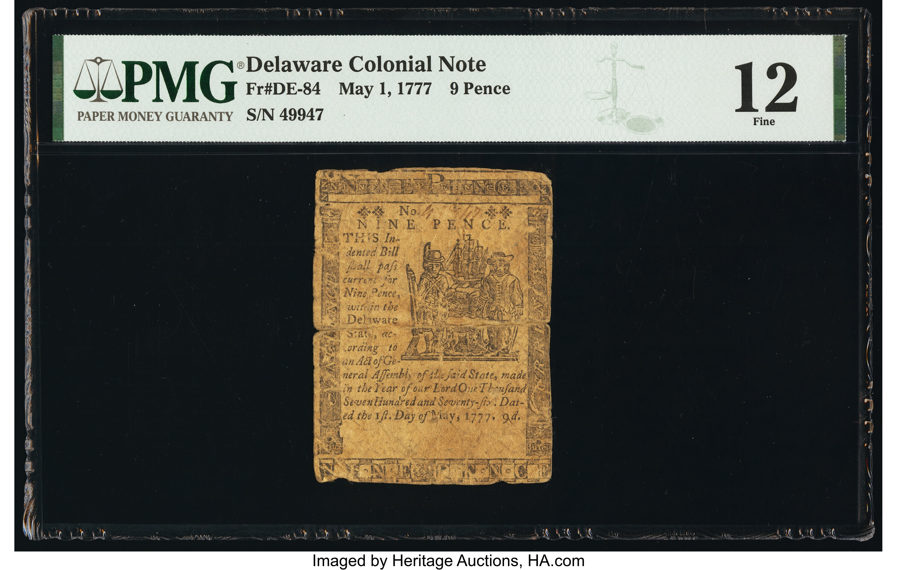 image for: Delaware May 1, 1777 9d PMG Fine 12....